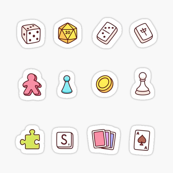 "Board game Sticker Pack, Board games" Sticker for Sale by graphic