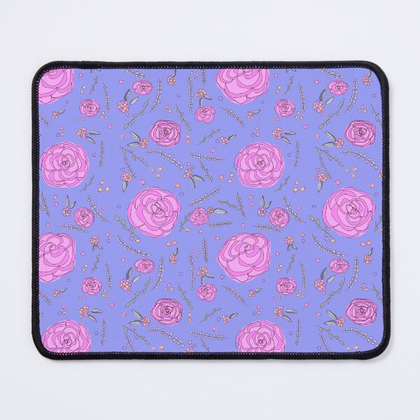 Item preview, Relaxing Roses Pattern Print (bubblegum pink and periwinkle) designed and sold by Winter-18.