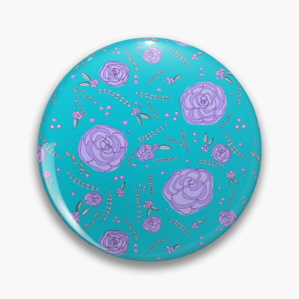 Item preview, Relaxing Roses Pattern Print (turquoise and lavender) designed and sold by Winter-18.