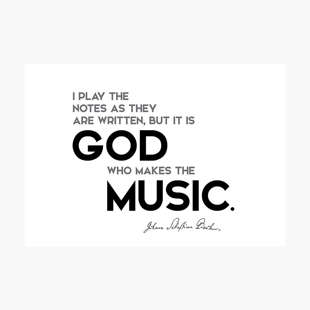 Poster Jouer Les Notes Dieu Musique Bach Par Razvandrc Redbubble