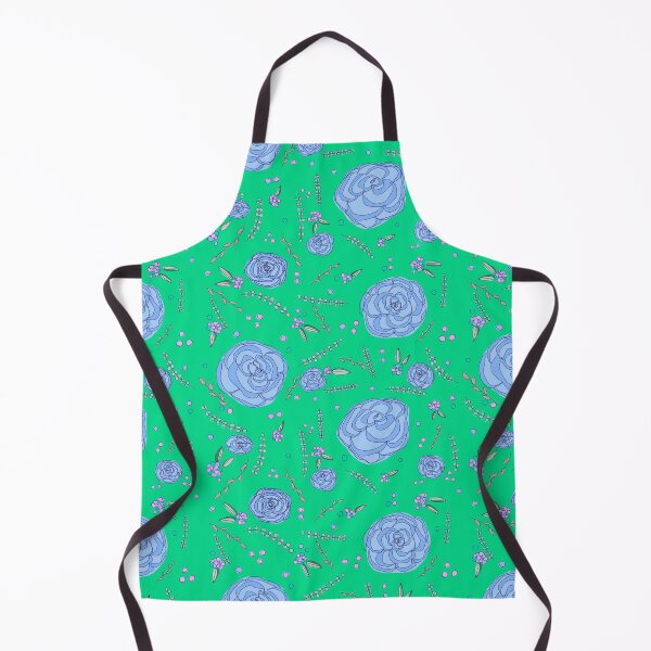 Item preview, Relaxing Roses Pattern Print (neon green and periwinkle) designed and sold by Winter-18.