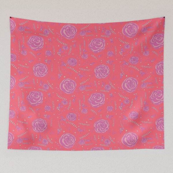 Item preview, Relaxing Roses Pattern Print (coral and hot pink) designed and sold by Winter-18.