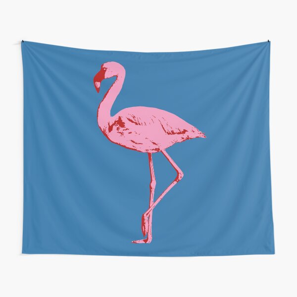 Elegant Flamingo in Bright Pink with Accents of Red Tapestry