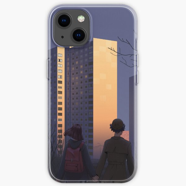 Panel buildings at dawn iPhone Soft Case
