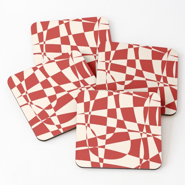 Item preview, Deconstructed Harlequin Midcentury Modern Abstract Pattern in Retro Red and Almond Ceam designed and sold by kierkegaard.