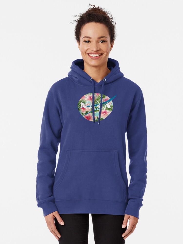 pink and blue nasa sweatshirt