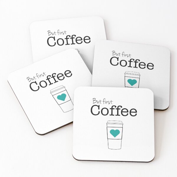 Item preview, But First Coffee (aqua heart) designed and sold by Cmdesign-s.