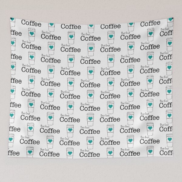 Item preview, But First Coffee (aqua heart) designed and sold by Cmdesign-s.