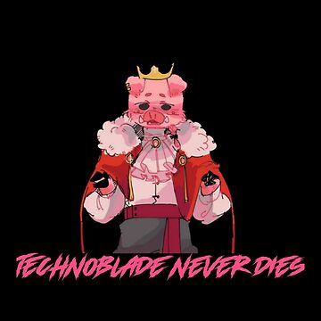 Technoblade Never Dies Crown Neon White Digital JPG 