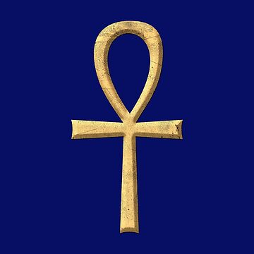 Artwork thumbnail, Ankh Egyptian Cross in gold with bevel by IsisOsiris