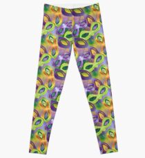 Сarnival masks and beads of different colors Leggings