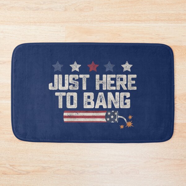 Item preview, Just Here To Bang Funny 4th of July Fireworks Grunge Vintage American Flag  designed and sold by alenaz.