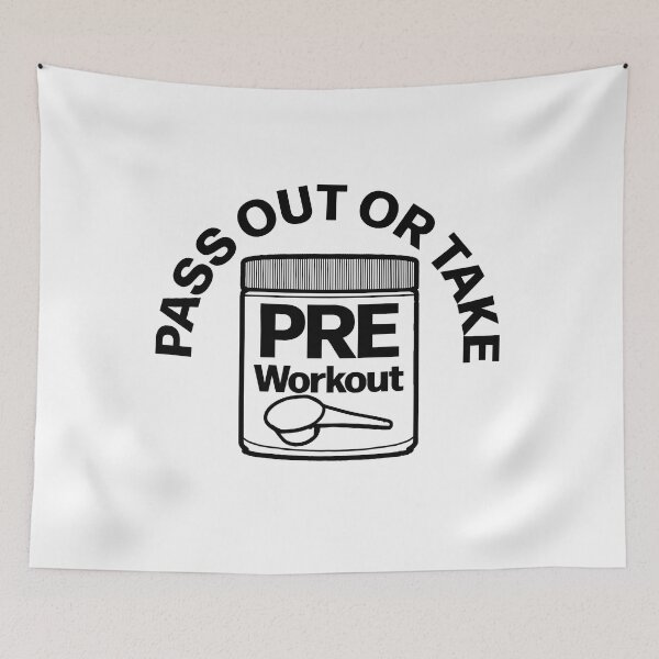 Item preview, Pass out or take Pre Workout Funny Simplistic designed and sold by designsbyted.