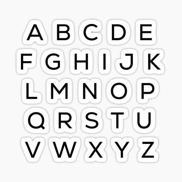 "Letters " Sticker for Sale by Highschooldue Redbubble