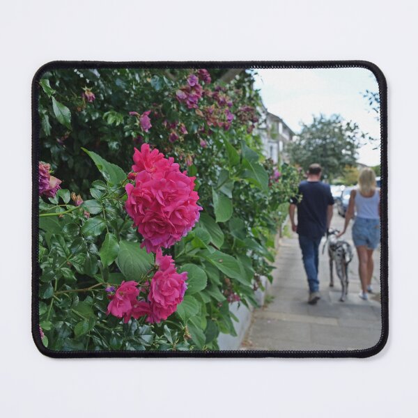 Item preview, Couple walking the dog in London. Flower bokeh. designed and sold by santoshputhran.