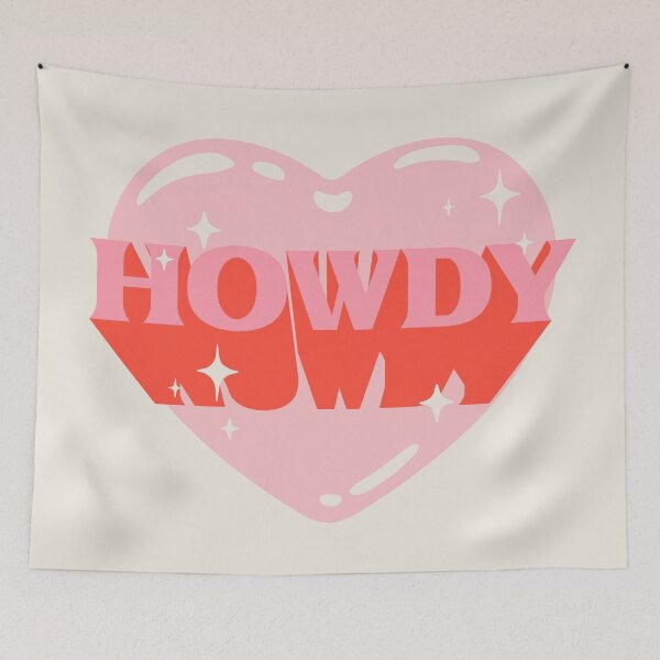 Item preview, HOWDY YALL | HOWDY Y'ALL Pink Cowgirl Heart Cowboy Rodeo Love Preppy Aesthetic | White Background designed and sold by PEARROT.
