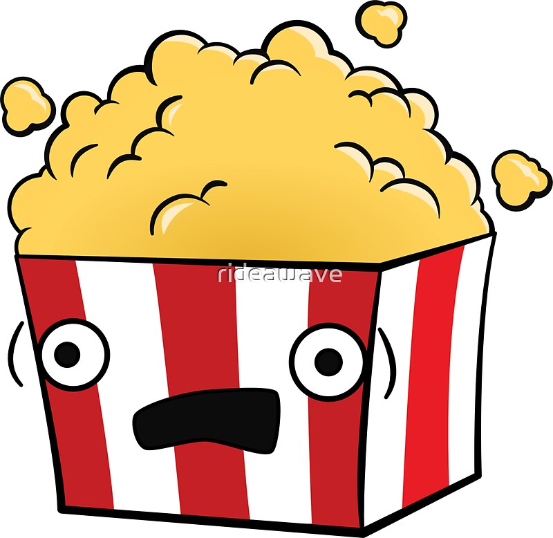 "Cute Kawaii Cartoon Popcorn" Stickers by rideawave Redbubble