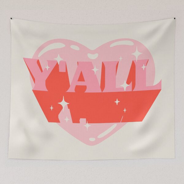 Item preview, YALL | HOWDY Y'ALL Pink Cowgirl Heart Cowboy Rodeo Love Preppy Aesthetic | White Background designed and sold by PEARROT.
