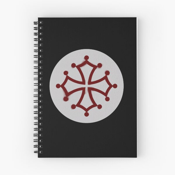 Item preview, Cathar Cross, Occitan cross in paper texture circle with red ink designed and sold by IsisOsiris.