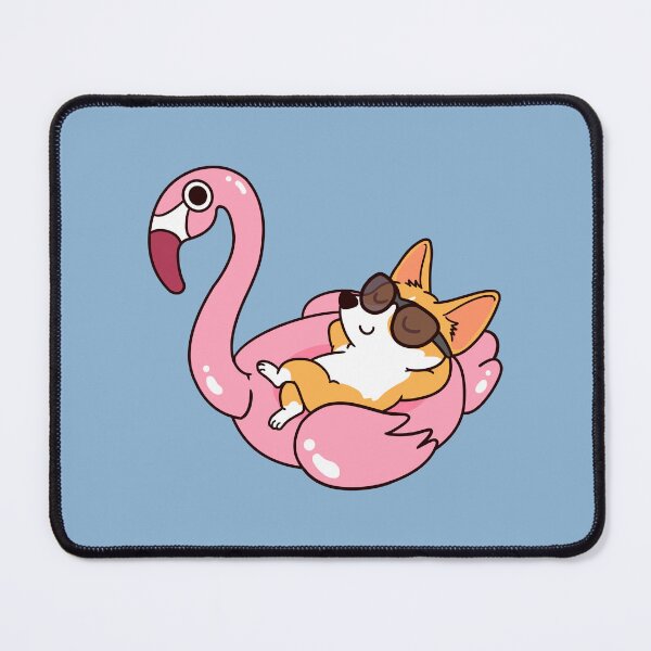 Item preview, Corgi and Flamingo Pool Float Summer designed and sold by thepawster.