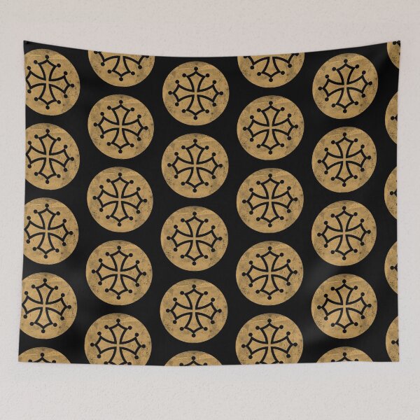 Item preview, Cathar Cross, Occitan cross in gold circle designed and sold by IsisOsiris.