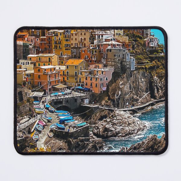 Item preview, Beautiful View Manarola Cinque Terre Northern Italy, Manarola Cinque Terre Painting Art, Architecture Manarola Cinque Terre Aesthetic Wallpaper, Cinque Terre Italy Manarola Cityscape Village designed and sold by Trendymotion.