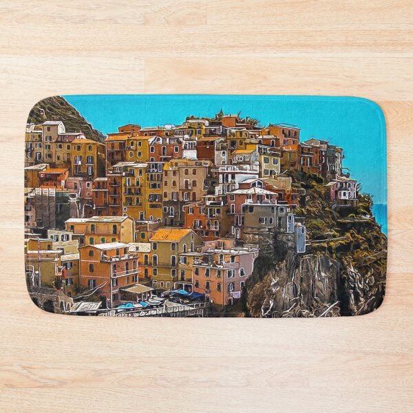 Item preview, Beautiful View Manarola Cinque Terre Northern Italy, Manarola Cinque Terre Painting Art, Architecture Manarola Cinque Terre Aesthetic Wallpaper, Cinque Terre Italy Manarola Cityscape Village  designed and sold by Trendymotion.