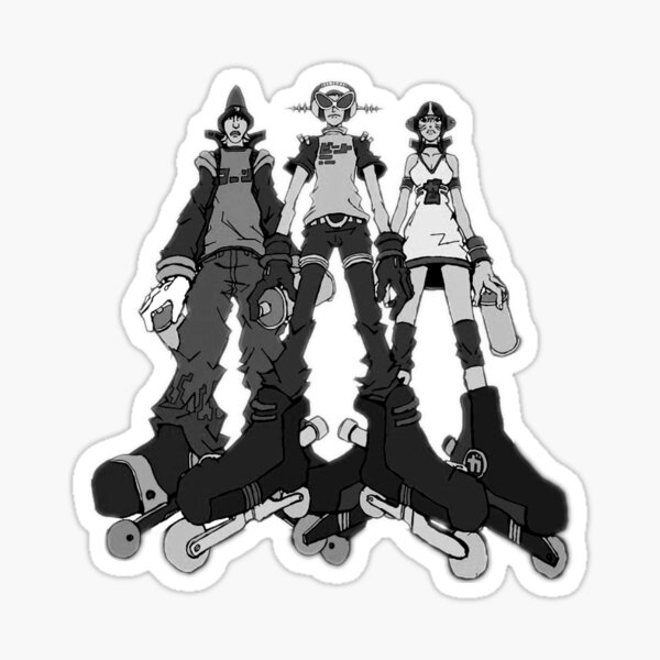 Vista previa del artículo con la obra «Jet Set Radio Future (JSRF) The GGs Black and White», diseñado y vendido por everything4eva.