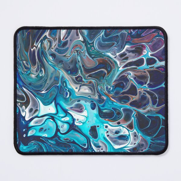 Item preview, Blues acrylic paint pour mixed media designed and sold by kittyvdheuvel.