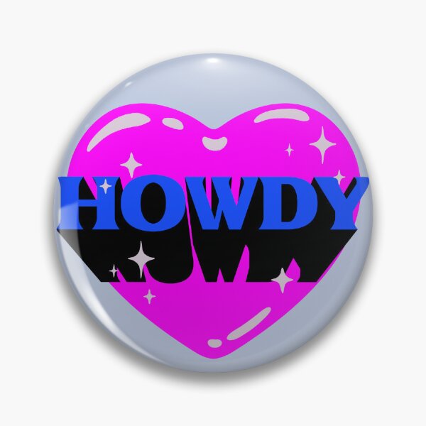 Item preview, HOWDY YALL | HOWDY Y'ALL Retrovawe Space Blue Pink Neon Cowgirl Heart Cowboy Rodeo Love Preppy Aesthetic | Black Background designed and sold by PEARROT.