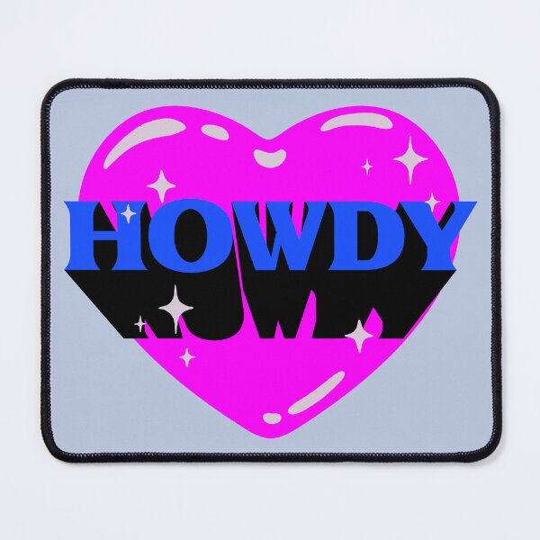 Item preview, HOWDY YALL | HOWDY Y'ALL Retrovawe Space Blue Pink Neon Cowgirl Heart Cowboy Rodeo Love Preppy Aesthetic | Black Background designed and sold by PEARROT.