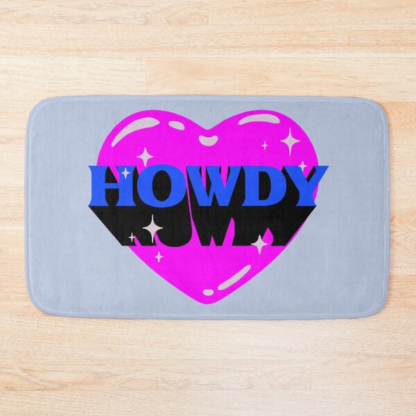 Item preview, HOWDY YALL | HOWDY Y'ALL Retrovawe Space Blue Pink Neon Cowgirl Heart Cowboy Rodeo Love Preppy Aesthetic | Black Background designed and sold by PEARROT.