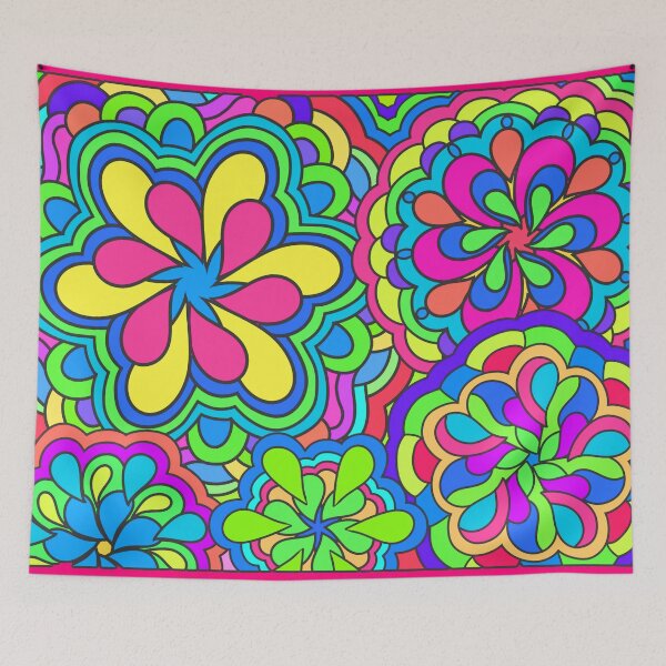 Item preview, Funky Colorful Psychedelic Retro Art designed and sold by Alondra.