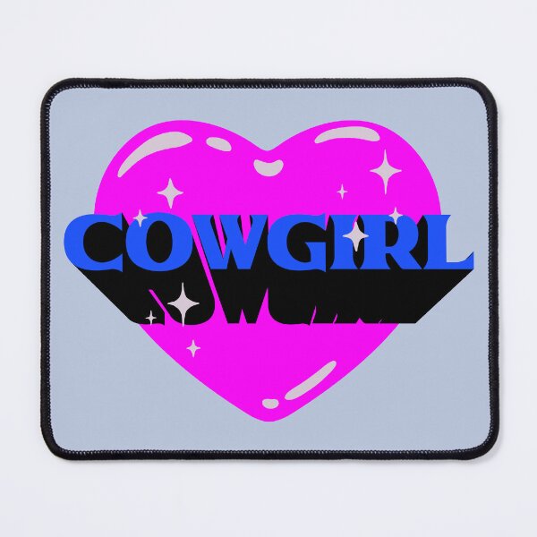 Item preview, COWGIRL | HOWDY Y'ALL Retrovawe Space Blue Pink Neon Cowgirl Heart Cowboy Rodeo Love Preppy Aesthetic | Black Background designed and sold by PEARROT.