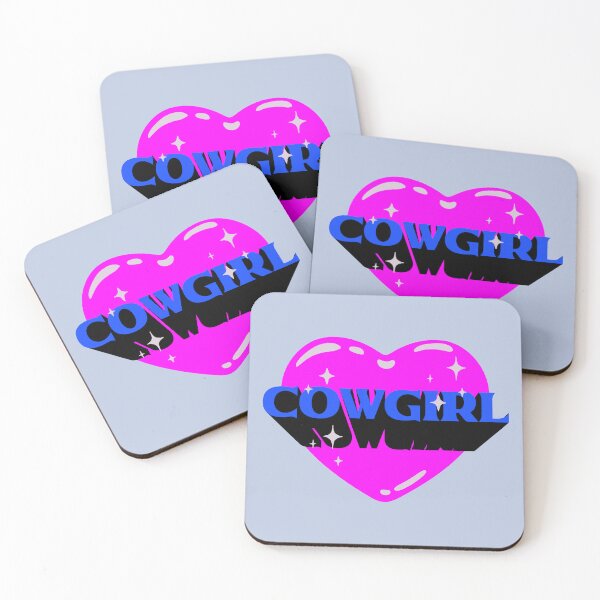 Item preview, COWGIRL | HOWDY Y'ALL Retrovawe Space Blue Pink Neon Cowgirl Heart Cowboy Rodeo Love Preppy Aesthetic | Black Background designed and sold by PEARROT.