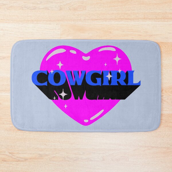 Item preview, COWGIRL | HOWDY Y'ALL Retrovawe Space Blue Pink Neon Cowgirl Heart Cowboy Rodeo Love Preppy Aesthetic | Black Background designed and sold by PEARROT.