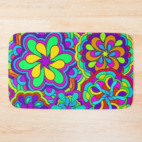 Item preview, Funky Colorful Psychedelic Retro Flower Art designed and sold by Alondra.
