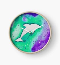 Dolphin in green Clock