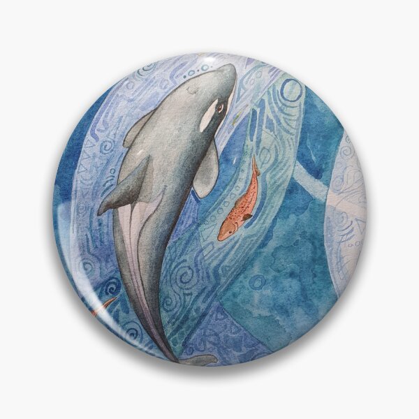 Item preview, Orca and salmon  designed and sold by Ida Eriksson.