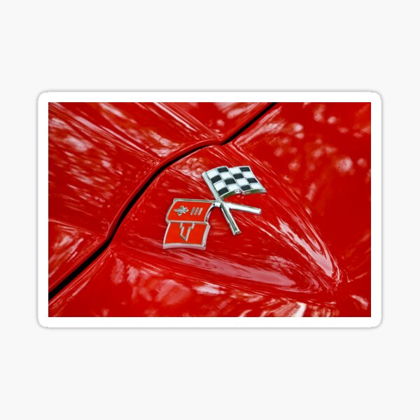 Corvette Flags on Red Sticker