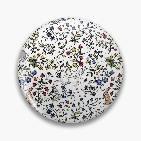 Item preview, Medieval Animals Mille Fleurs Pattern with White Background designed and sold by LeopardyNonsense.