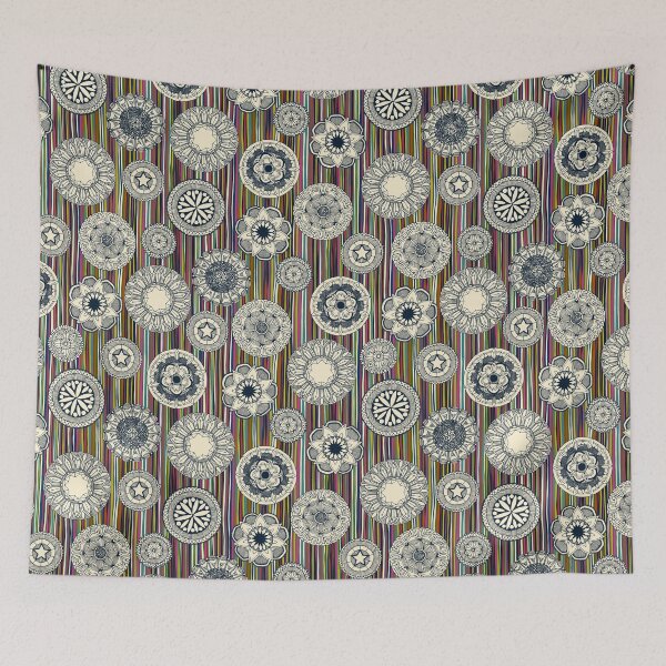 Item preview, mandala cirque spot indigo multi stripe designed and sold by scrummy.