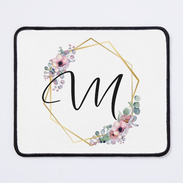 Item preview, Monogram Letter M | Lilac Flowers with Golden Edges designed and sold by JustSeasons.