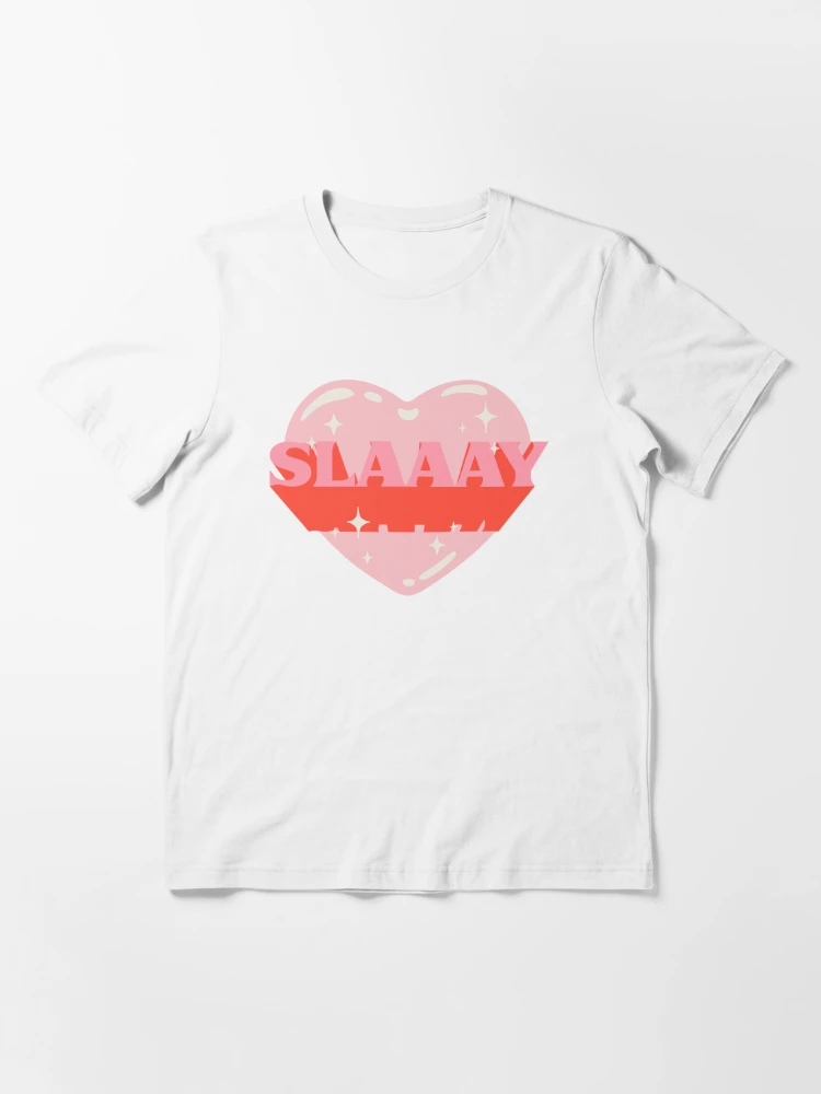 SLAAAY, Pink Heart Preppy Aesthetic, White Background Sticker for Sale  by PEARROT