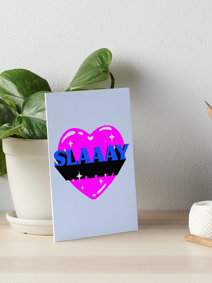 SLAAAY, Pink Heart Preppy Aesthetic, White Background Poster for Sale by  PEARROT