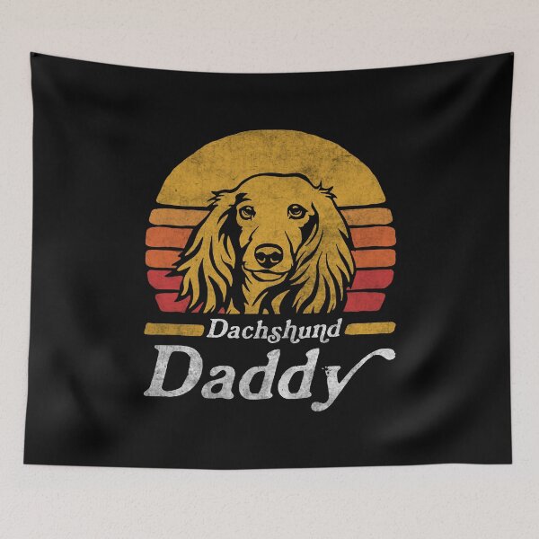 Item preview, Retro Vintage Long Haired Dachshund Daddy designed and sold by More Cute Dogs.