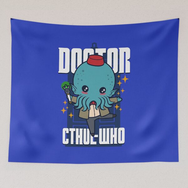 Item preview, Doctor Cthul-Who Cute Kawaii Cthulhu Whovian TIme Lord Call of Cthulhu designed and sold by BoggsNicolasArt.