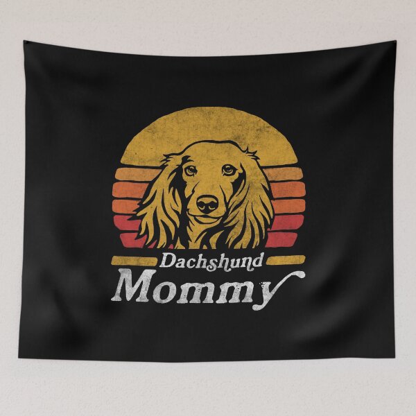 Item preview, Retro Vintage Long Haired Dachshund Mommy designed and sold by More Cute Dogs.