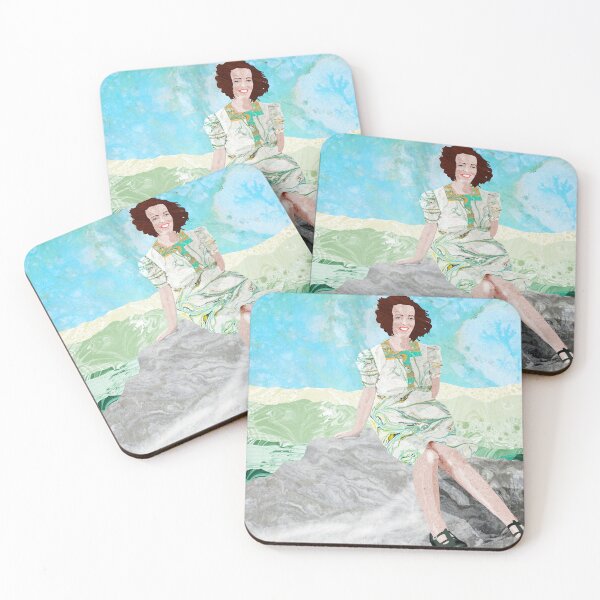 Item preview, Barbara Pym : Portrait in Marbled Bookbinding Paper designed and sold by MarbleCloud.
