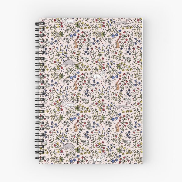 Item preview, Medieval Animals Mille Fleurs Pattern with Pink Background designed and sold by LeopardyNonsense.